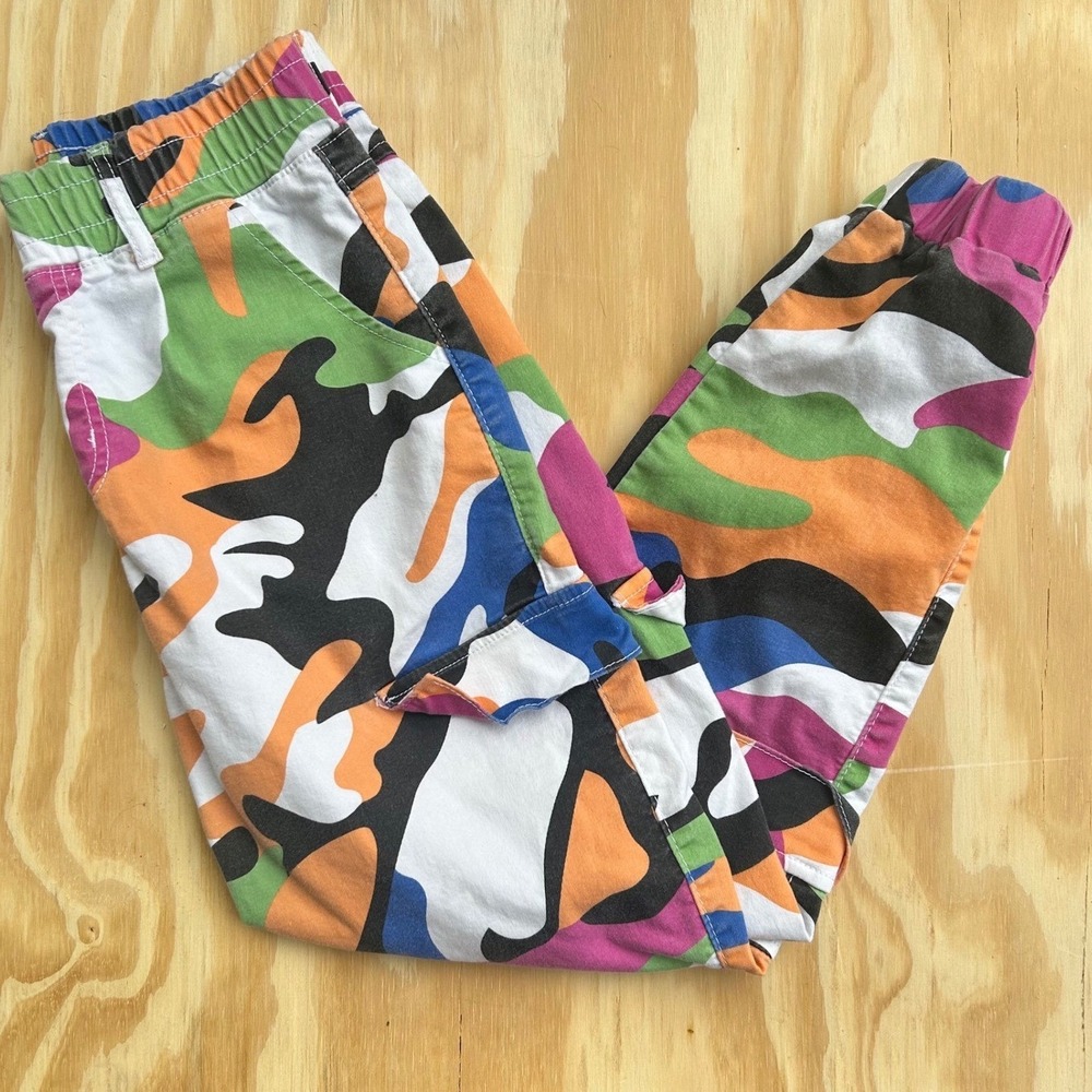 V.I.P. Joggers Womens 7/28 Multi Color Camo Cargo Pants Streetwear Jogger
